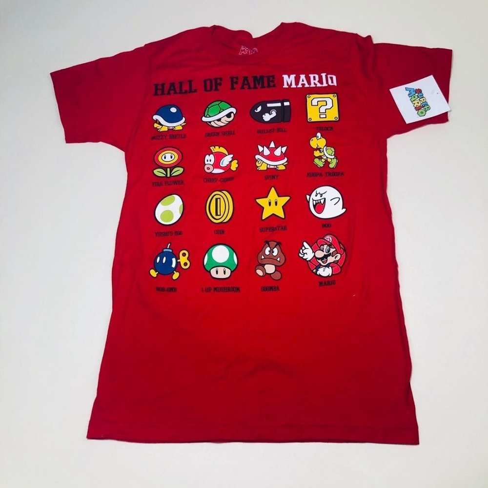 Super Mario Hall of Fame T Shirt Mens S